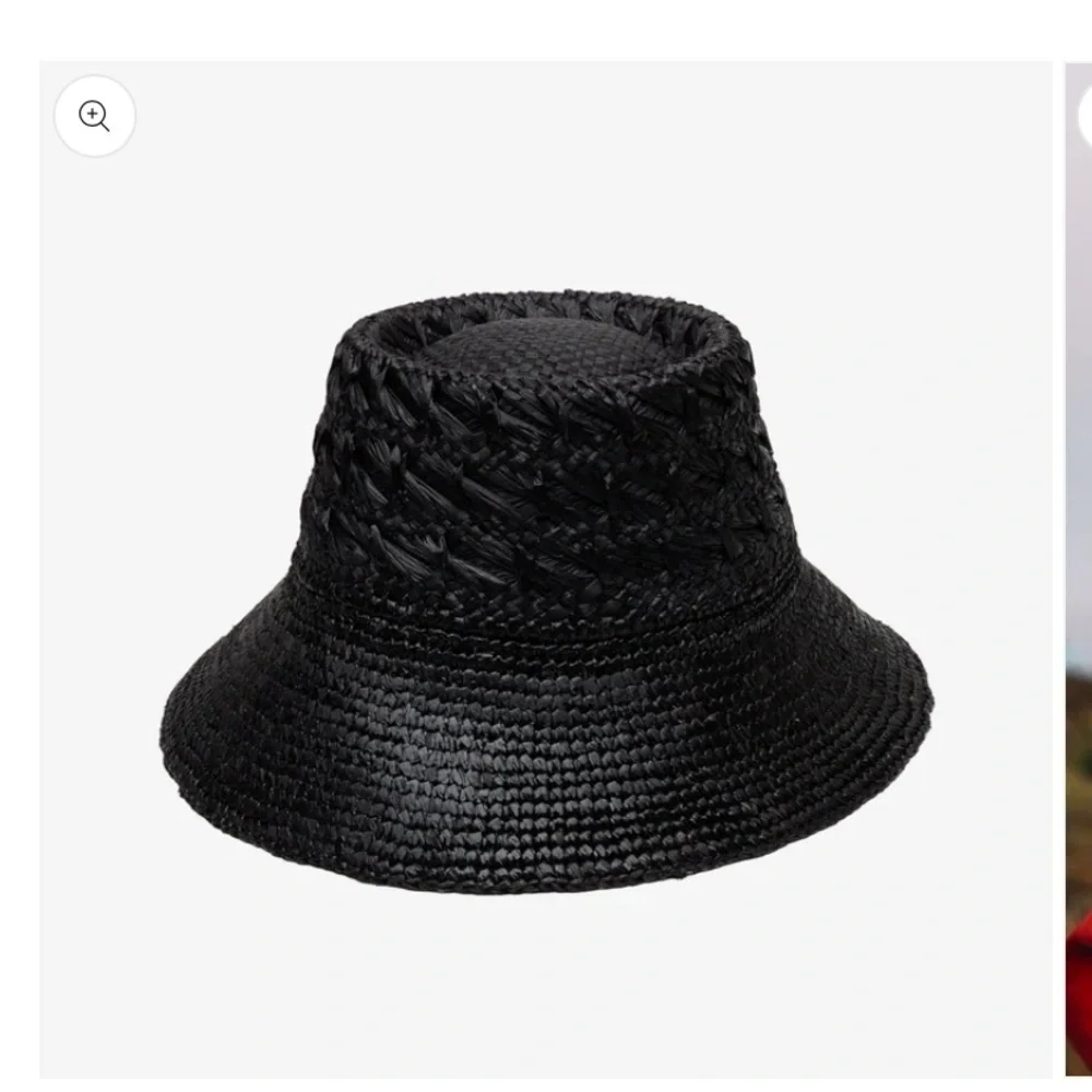Anthropologie Fina Black raffia hat new without tags